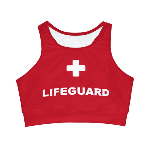 Lifeguard High Neck Crop Bikini Top (AOP)