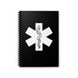 Star of life (W on B) Spiral Notebook - Ruled Line