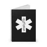 Star of life (W on B) Spiral Notebook - Ruled Line