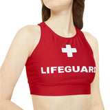 Lifeguard High Neck Crop Bikini Top (AOP)